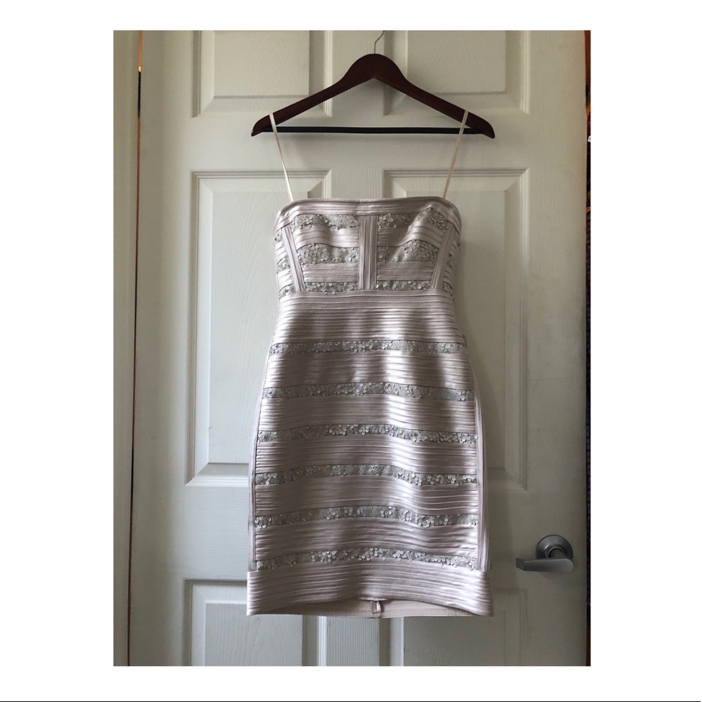BCBGMaxAzria Strapless Sequin Dress